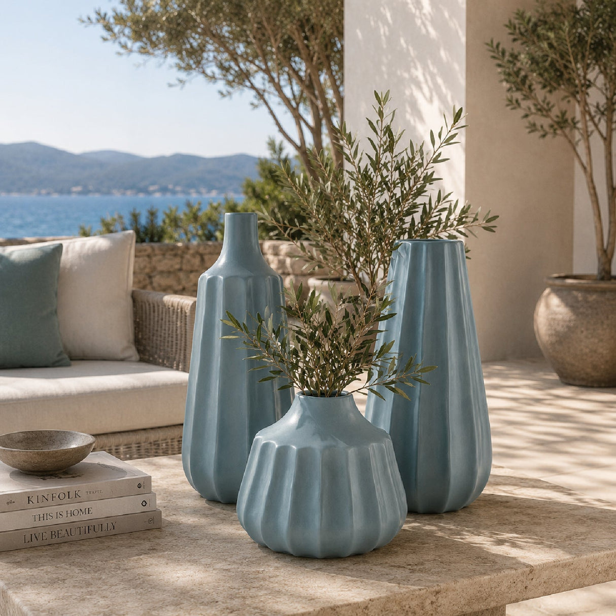 Modern furniture - Glazed Ceramic Outdoor Vase (3) - www.oroa.com