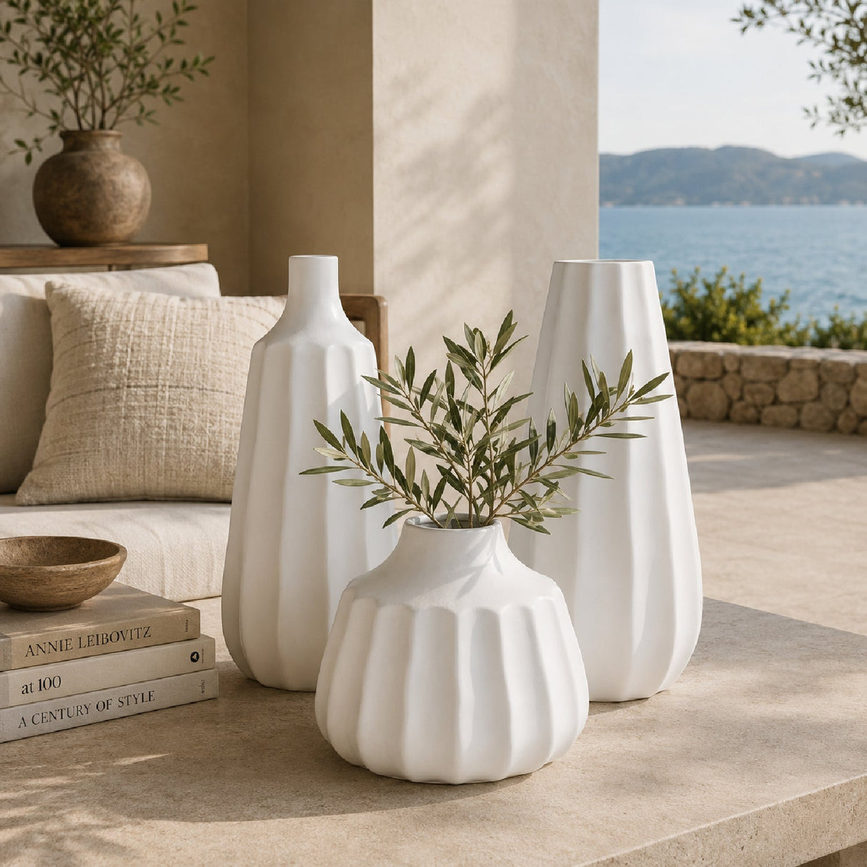 Modern furniture - Glazed Ceramic Outdoor Vase (3) - www.oroa.com