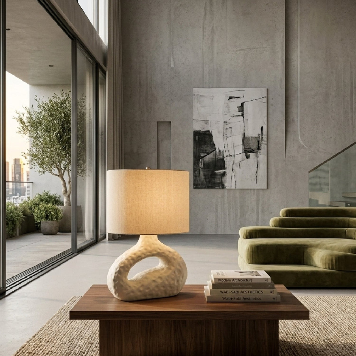 Modern European furniture - White Carved Accent Table Lamp - www.oroa.com
