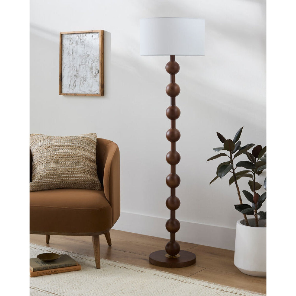 Modern European furniture - Wood Veneer Accent Floor Lamp - www.oroa.com