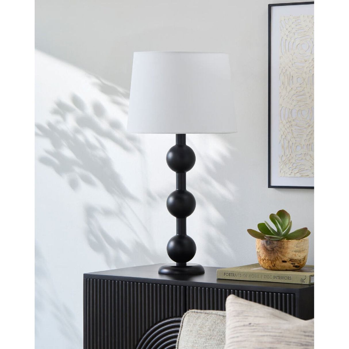 Modern European furniture - Triple Orb Rubberwood Table Lamp - www.oroa.com