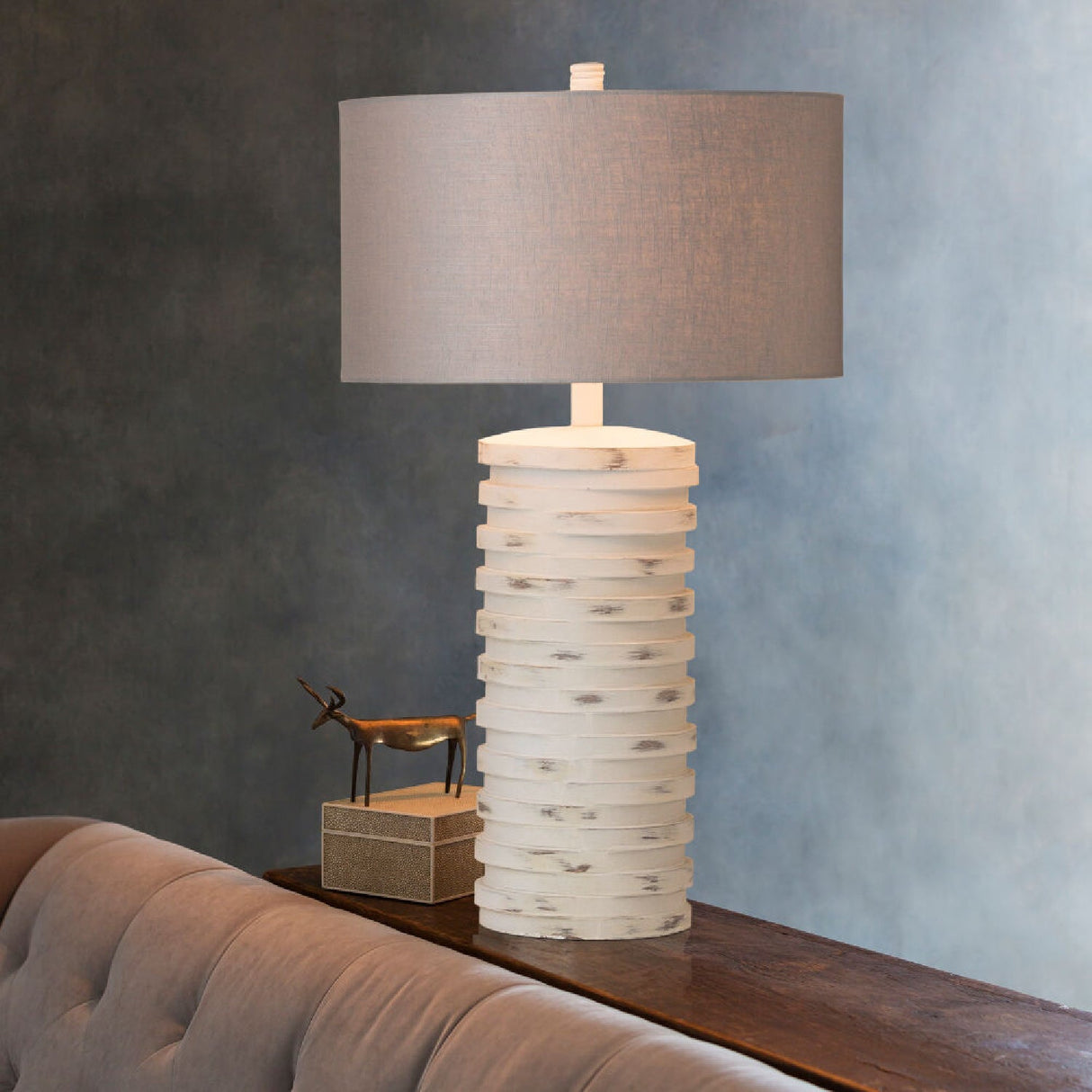 Modern European furniture - Distressed Finish Accent Table Lamp - www.oroa.com