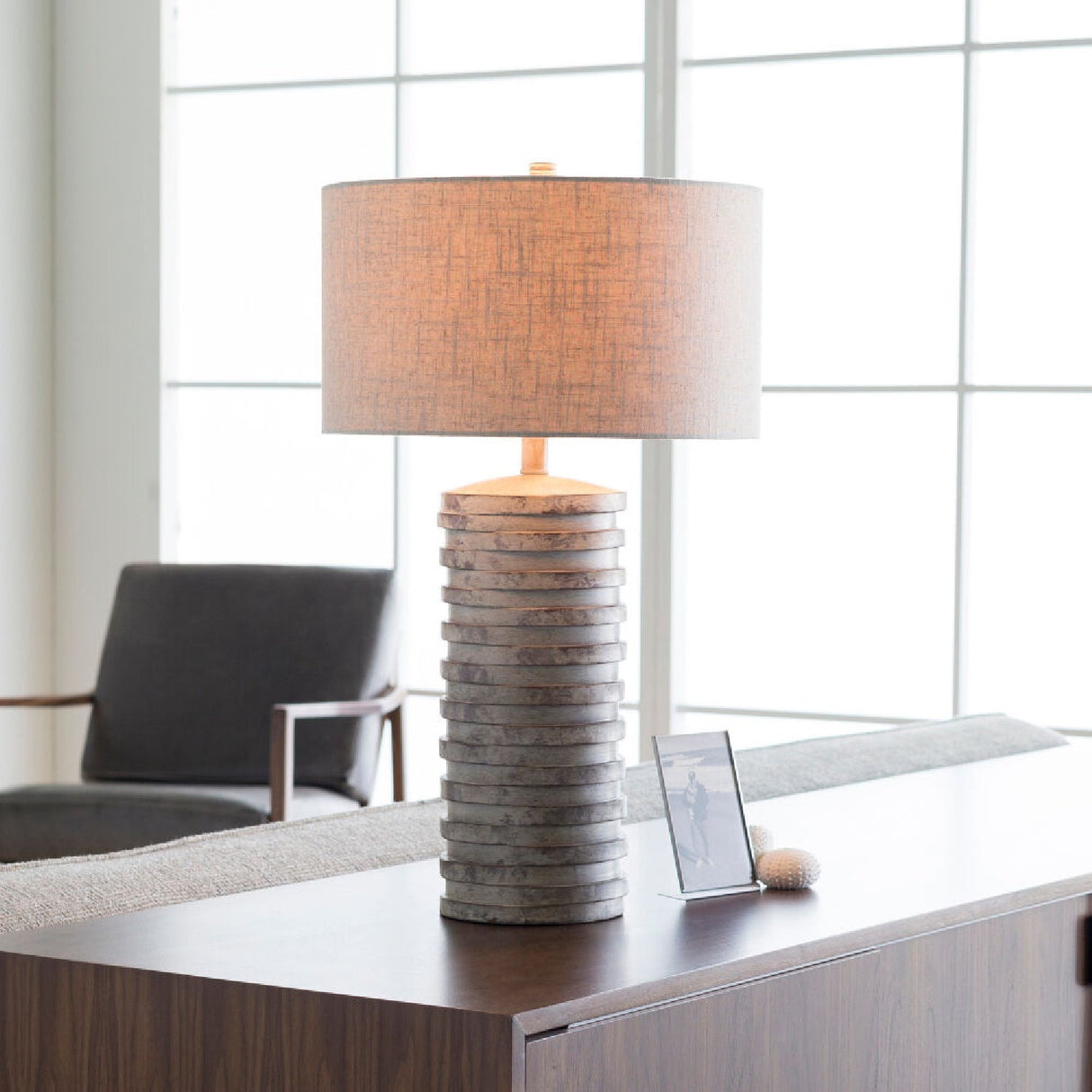 Modern European furniture - Distressed Finish Accent Table Lamp - www.oroa.com
