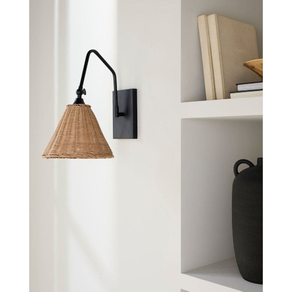 Modern European furniture - Conical Rattan Wall Lamp - www.oroa.com