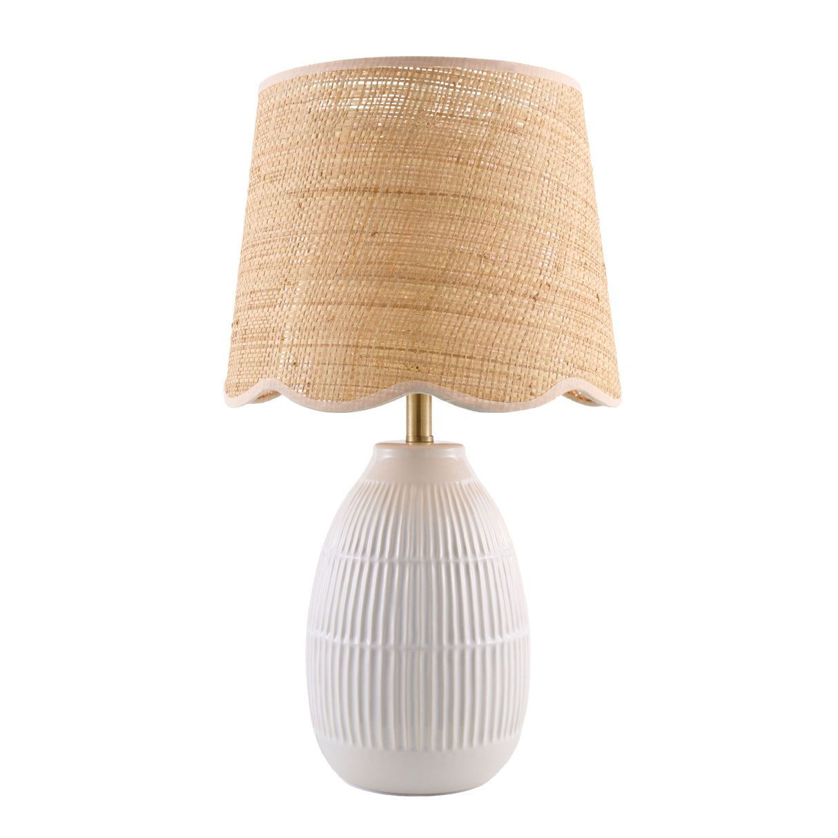 Modern European furniture - Scalloped Beige Jute Table Lamp - www.oroa.com