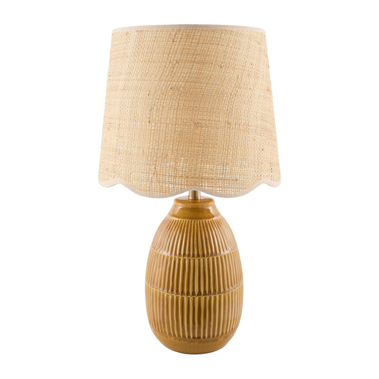 Modern European furniture - Scalloped Beige Jute Table Lamp - www.oroa.com