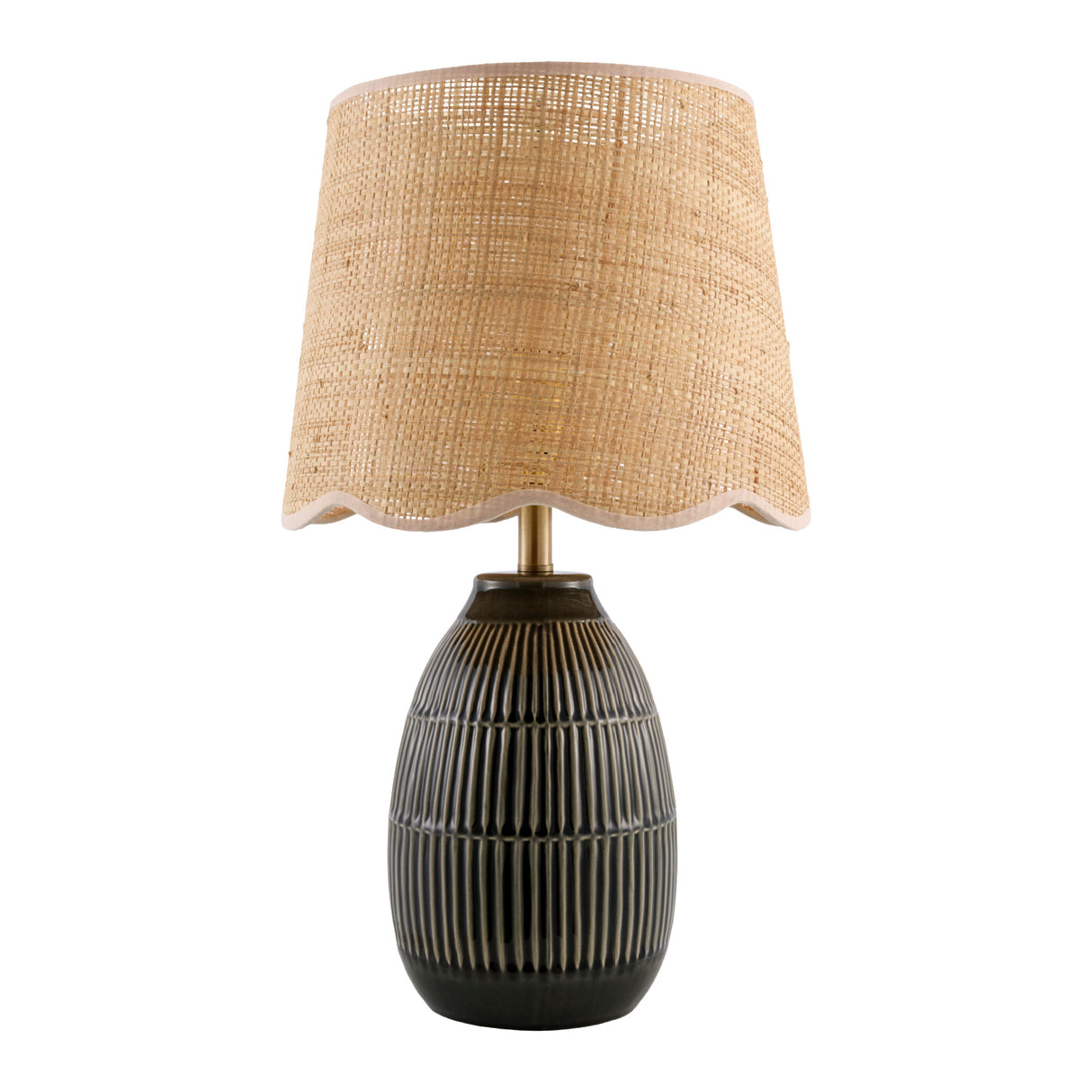Modern European furniture - Scalloped Beige Jute Table Lamp - www.oroa.com