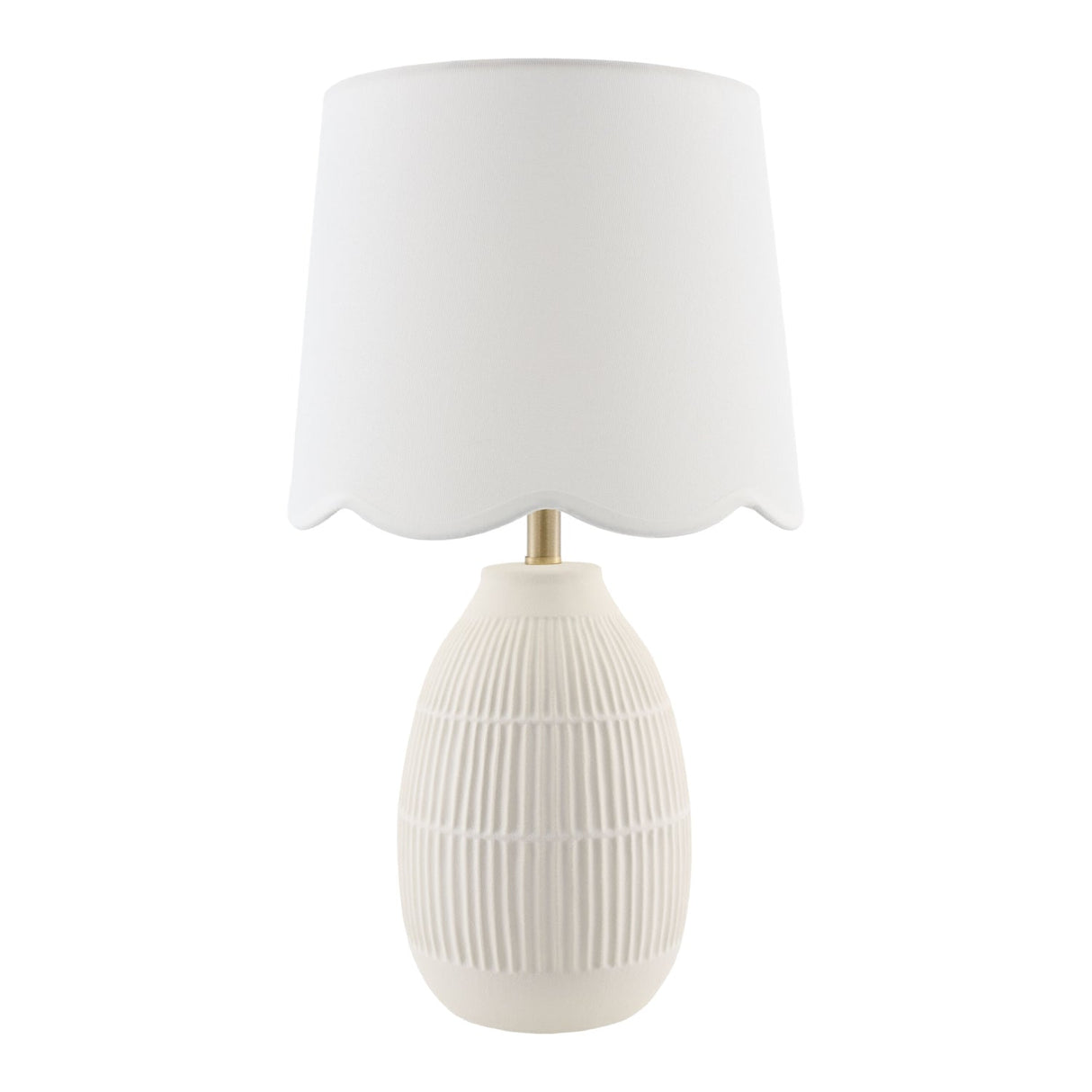 Modern European furniture - Scalloped Linen Ceramic Table Lamp - www.oroa.com