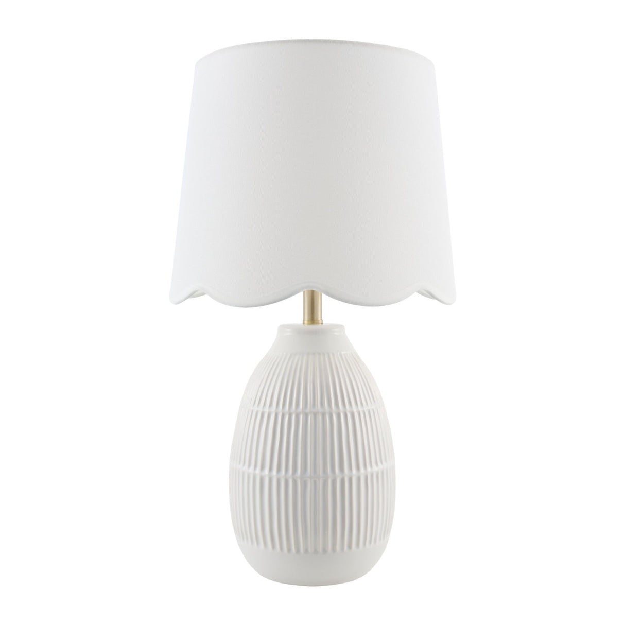 Modern European furniture - Scalloped Linen Ceramic Table Lamp - www.oroa.com