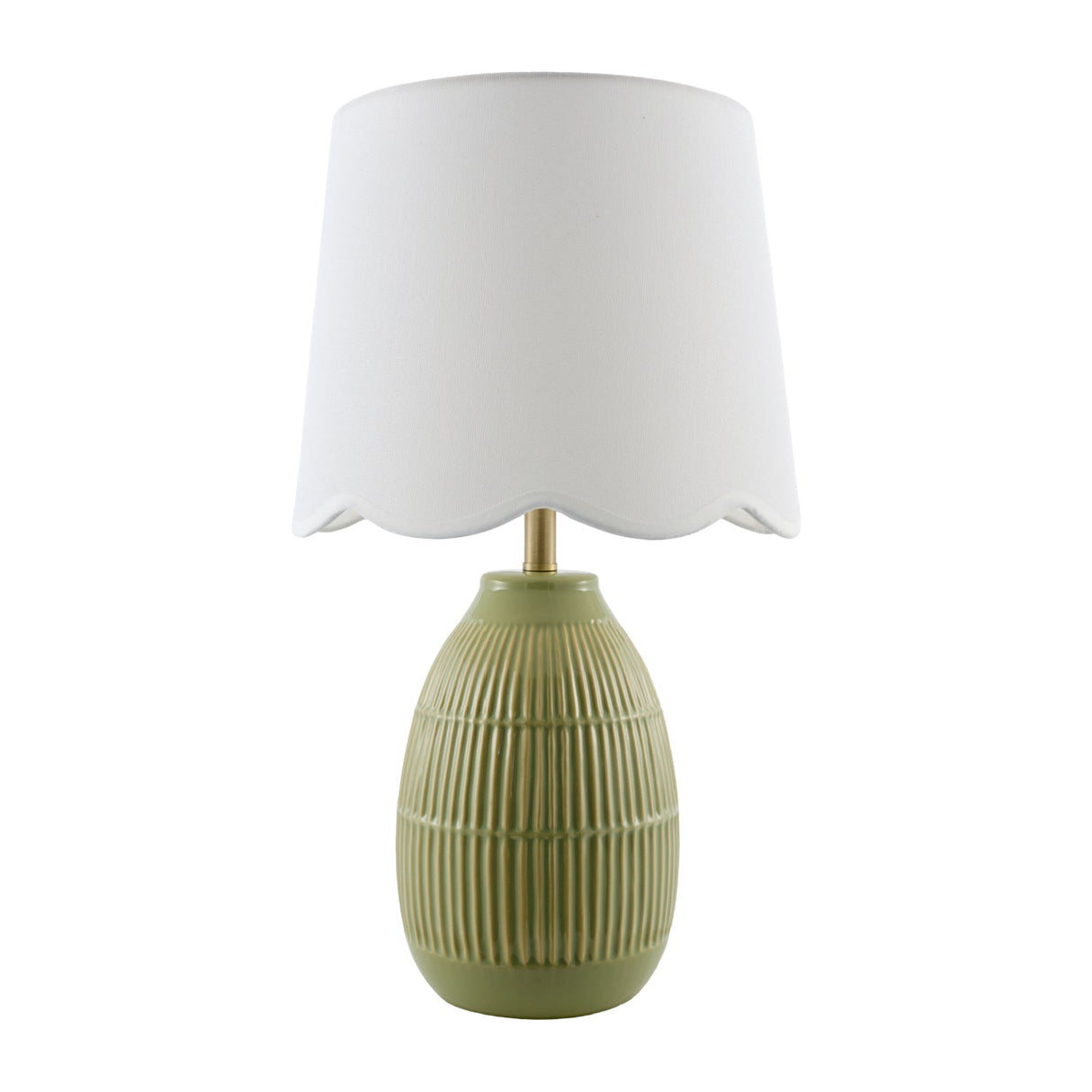 Modern European furniture - Scalloped Linen Ceramic Table Lamp - www.oroa.com