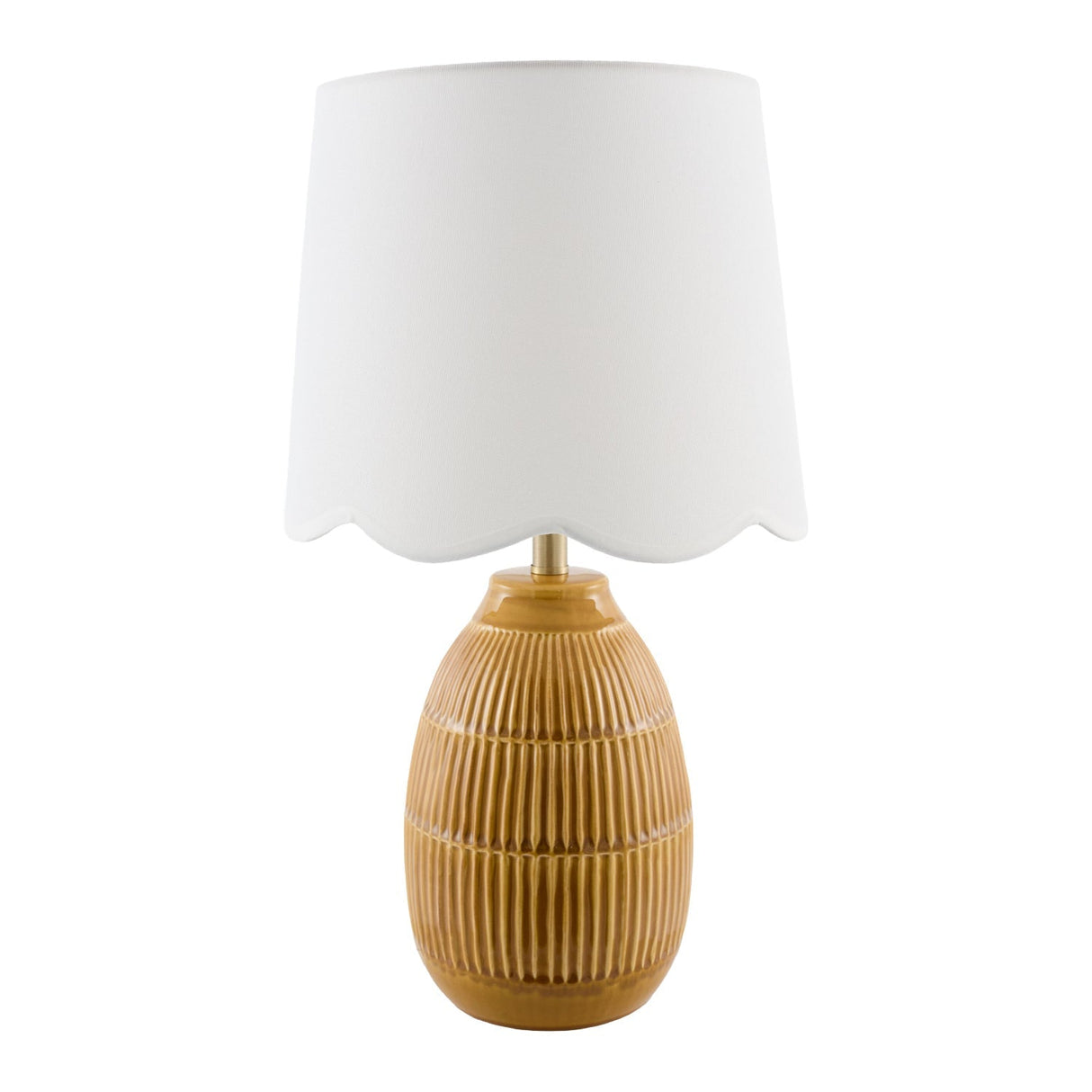 Modern European furniture - Scalloped Linen Ceramic Table Lamp - www.oroa.com
