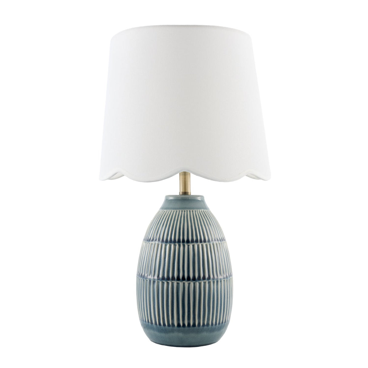 Modern European furniture - Scalloped Linen Ceramic Table Lamp - www.oroa.com