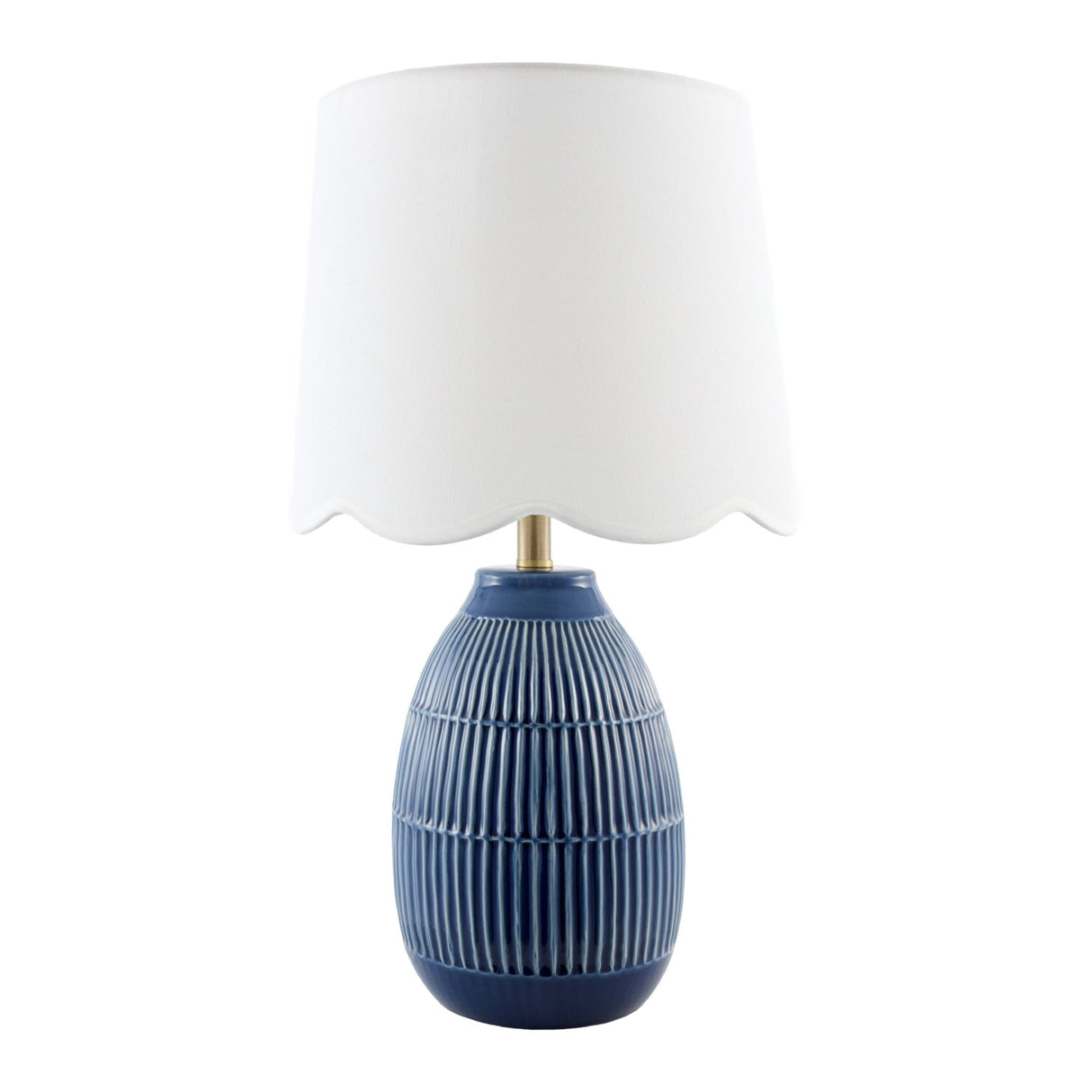 Modern European furniture - Scalloped Linen Ceramic Table Lamp - www.oroa.com
