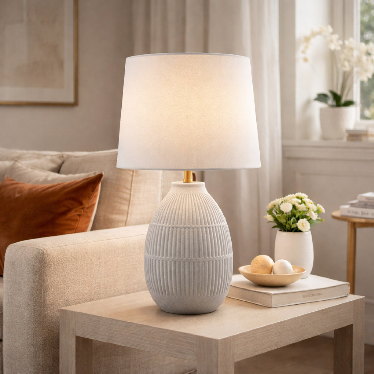 Modern European furniture - High Gloss Ceramic Table Lamp - www.oroa.com