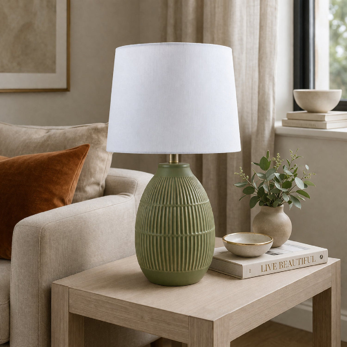 Modern European furniture - High Gloss Ceramic Table Lamp - www.oroa.com