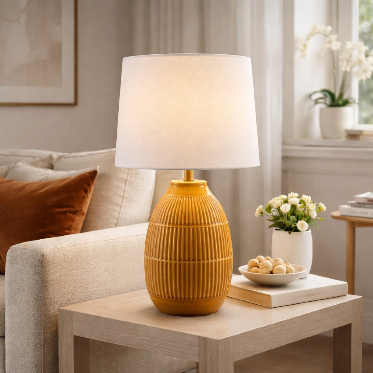 Modern European furniture - High Gloss Ceramic Table Lamp - www.oroa.com