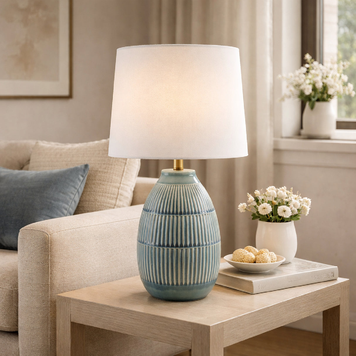 Modern European furniture - High Gloss Ceramic Table Lamp - www.oroa.com