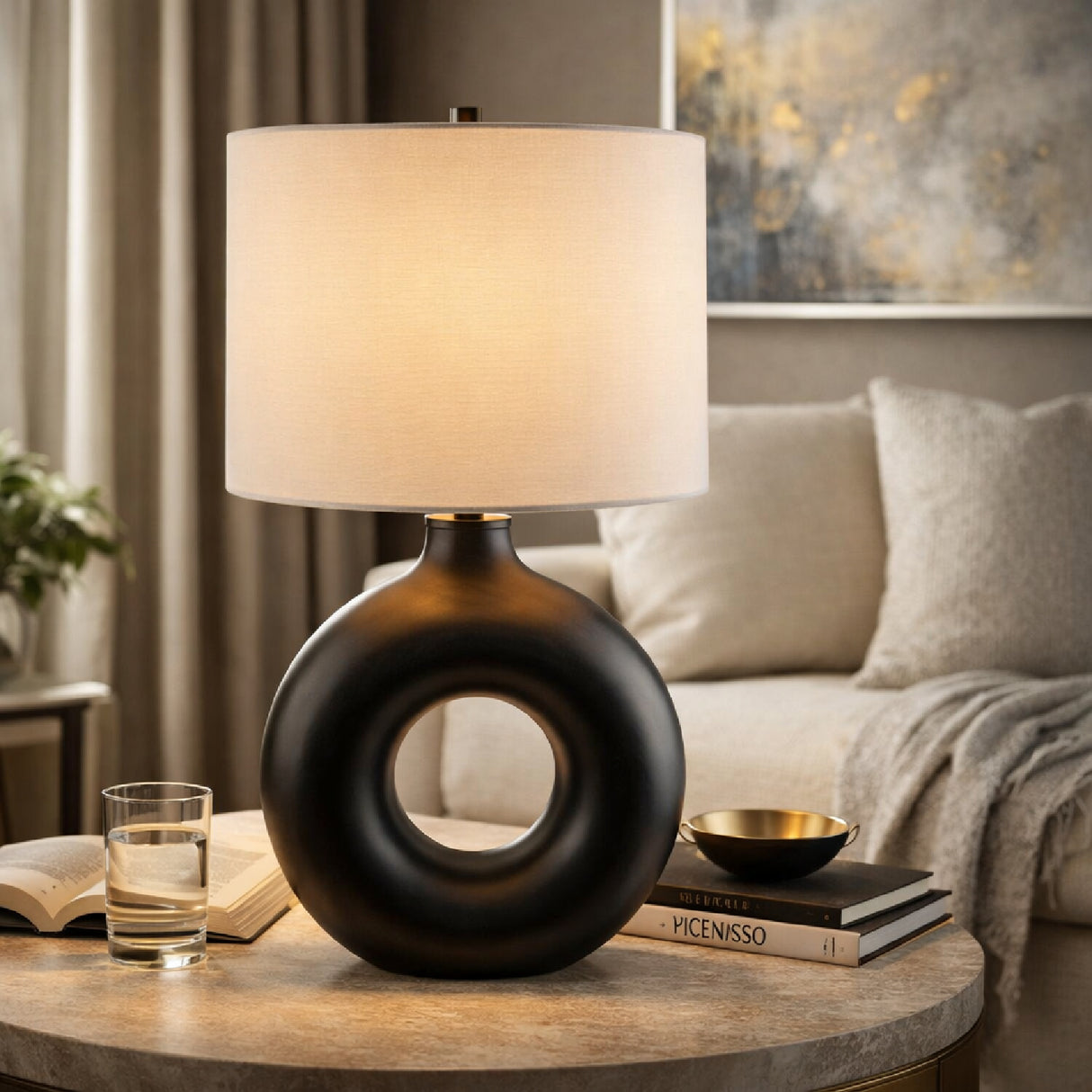 Modern European furniture - Ceramic Ring Accent Table Lamp - www.oroa.com