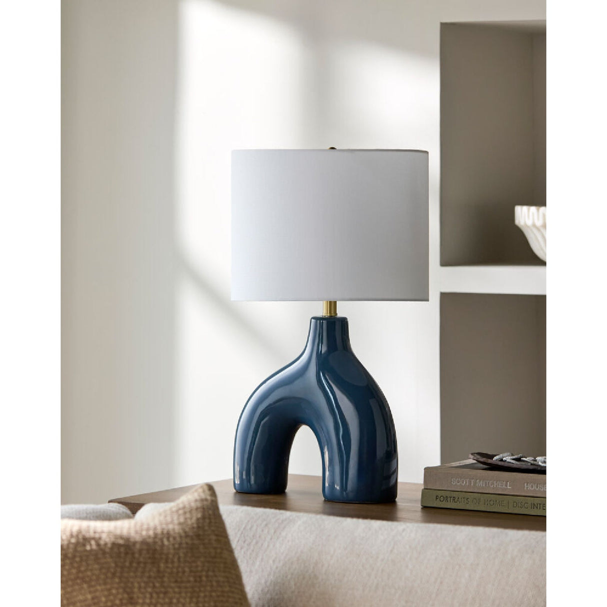 Modern European furniture - Cotton Shade Arched Table Lamp - www.oroa.com