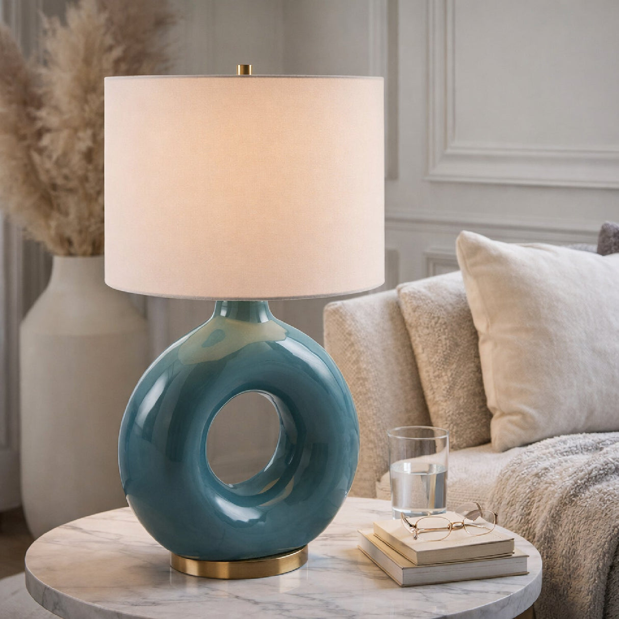 Modern European furniture - Ceramic Ring Accent Table Lamp - www.oroa.com