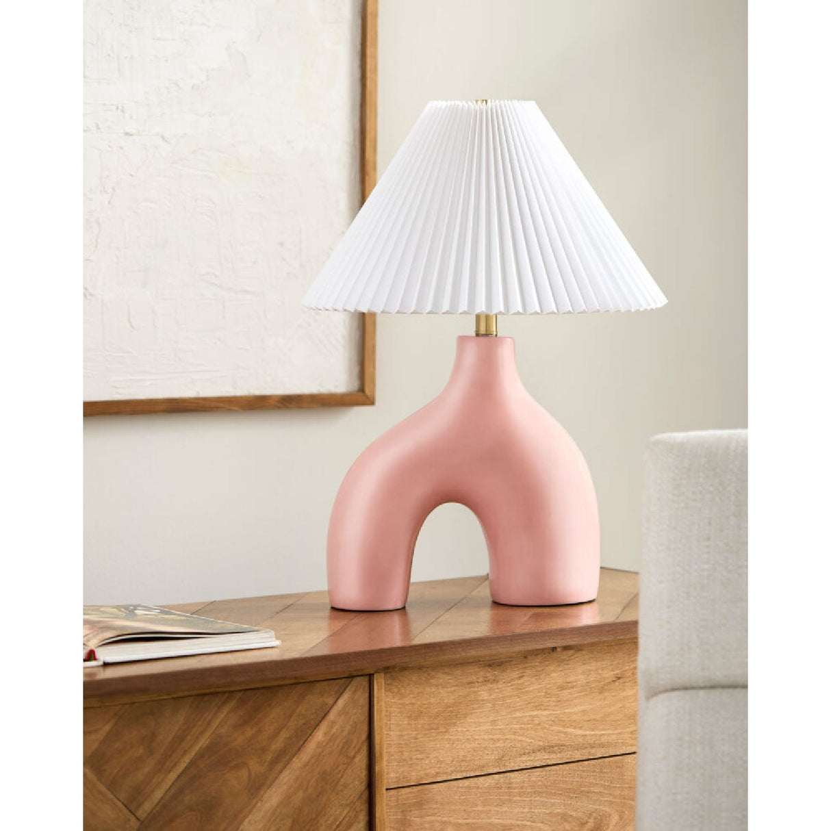 Modern European furniture - Pleated Fabric Arched Table Lamp - www.oroa.com