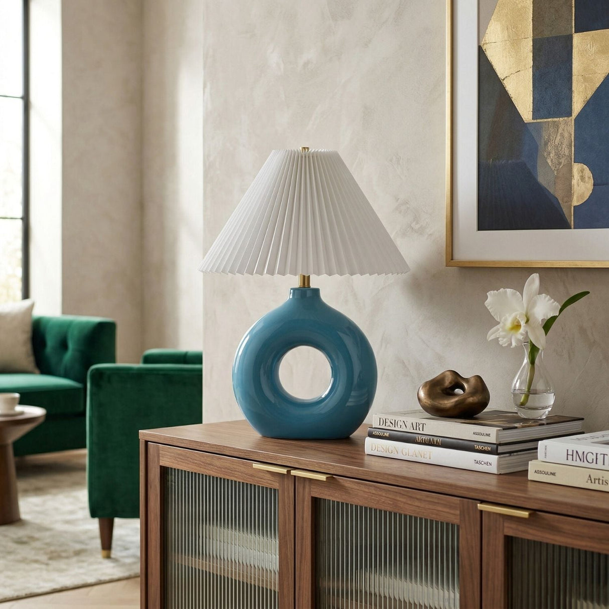 Modern European furniture - Pleated White Fabric Table Lamp - www.oroa.com