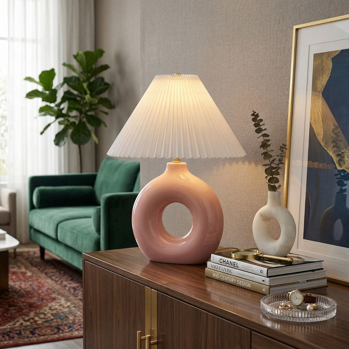 Modern European furniture - Pleated White Fabric Table Lamp - www.oroa.com