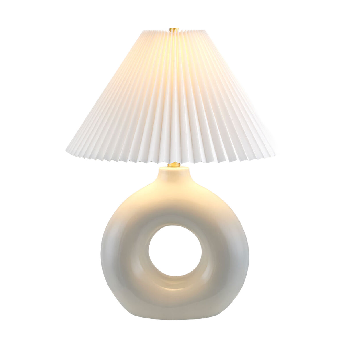 Modern European furniture - Pleated White Fabric Table Lamp - www.oroa.com