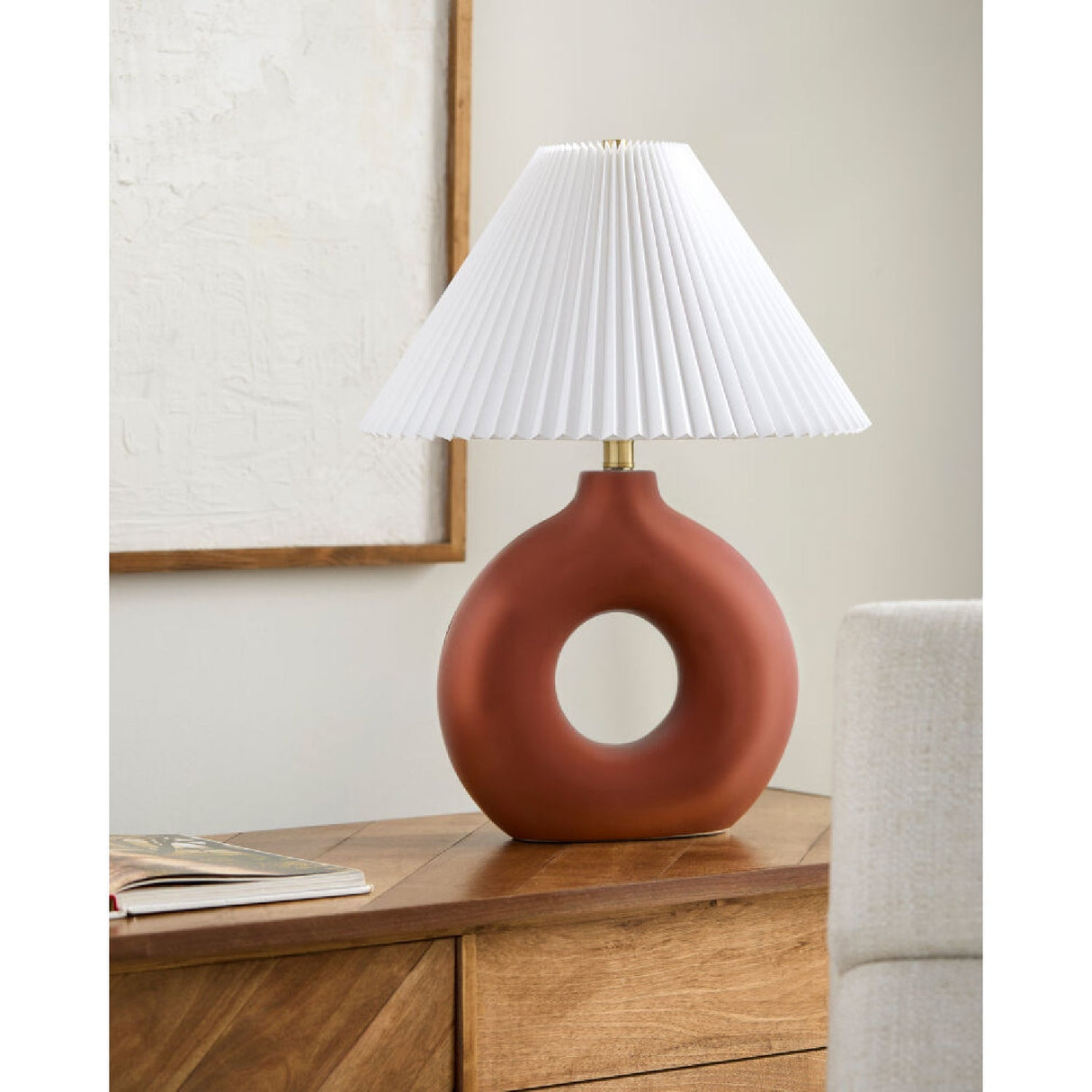 Modern European furniture - Pleated White Fabric Table Lamp - www.oroa.com
