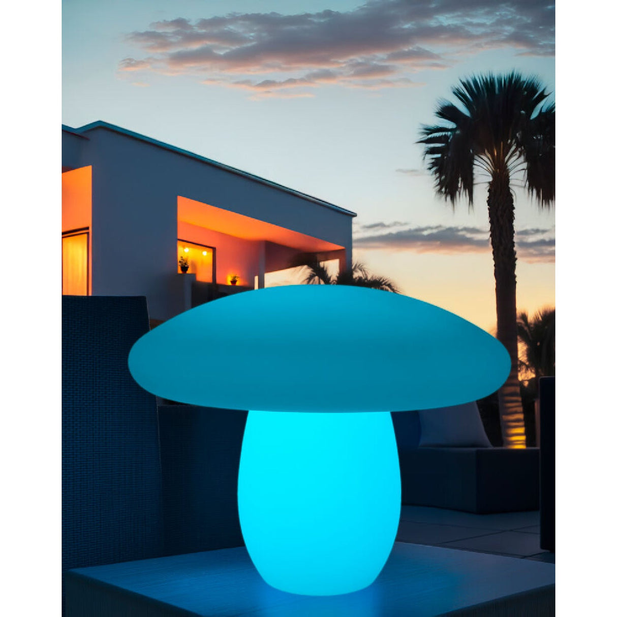 Modern European furniture - White Mushroom-Inspired Outdoor Table Lamp - www.oroa.com