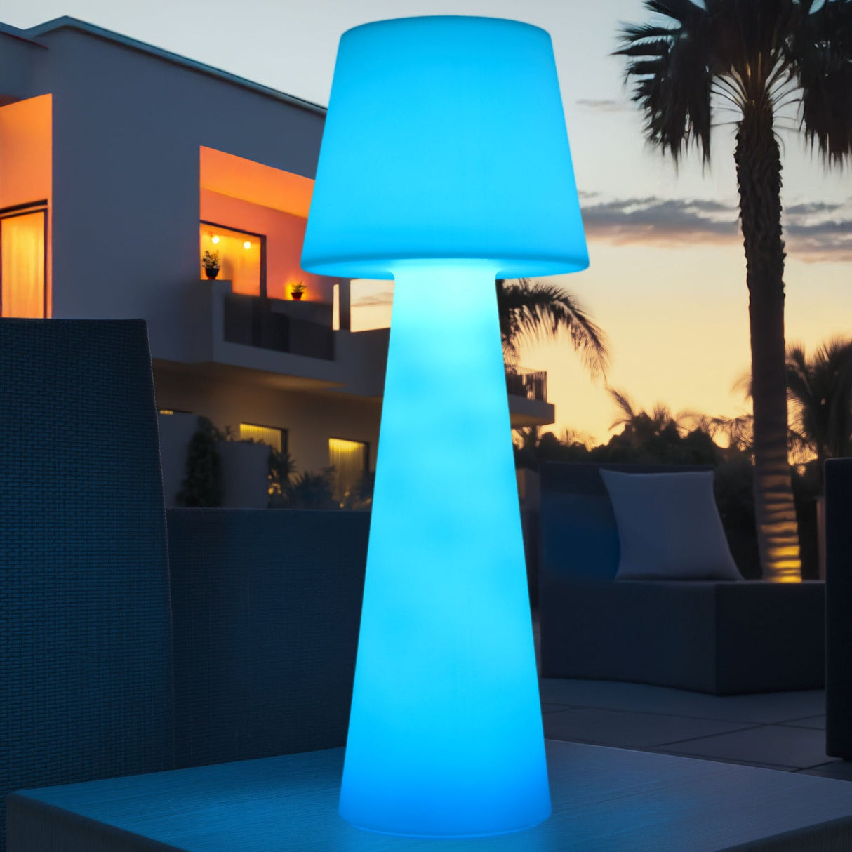 Modern European furniture - Frosted White Outdoor Floor Lamp - www.oroa.com