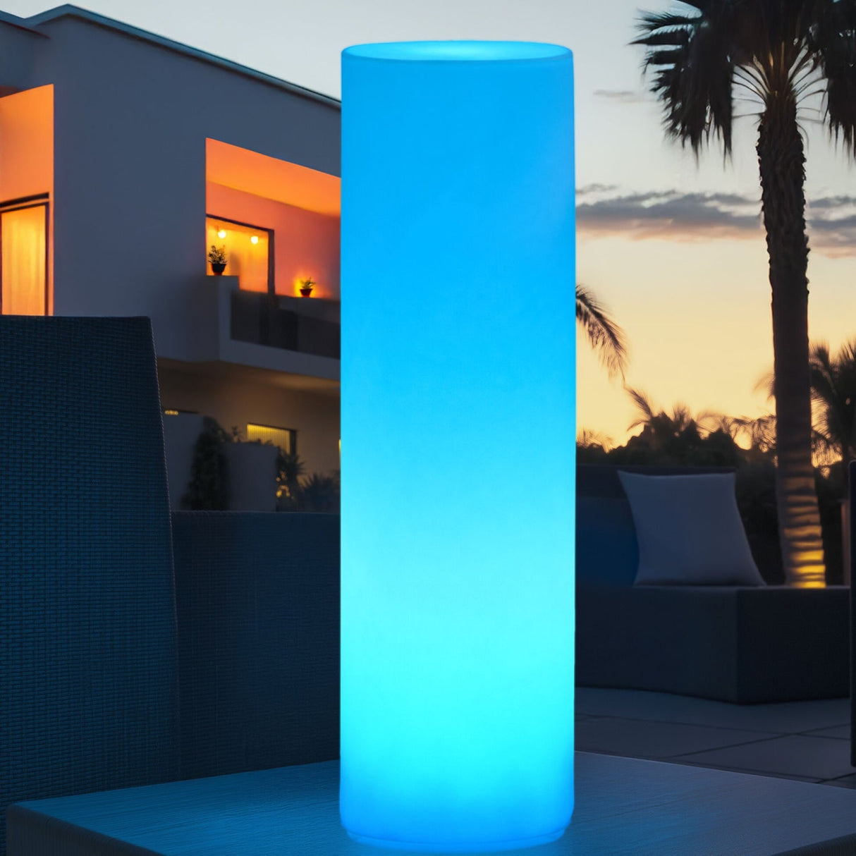 Modern European furniture - Frosted White Outdoor Floor Lamp - www.oroa.com
