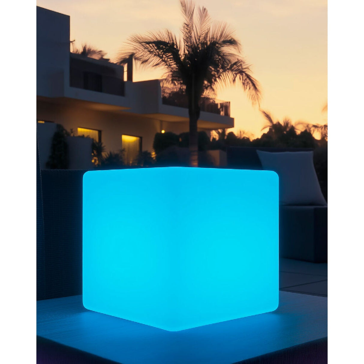 Modern European furniture - White Cube Outdoor Table Lamp - www.oroa.com