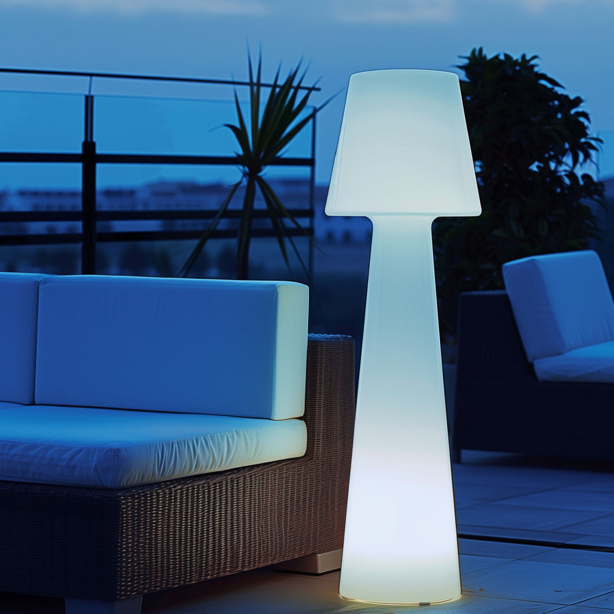 Modern European furniture - Frosted White Outdoor Floor Lamp - www.oroa.com