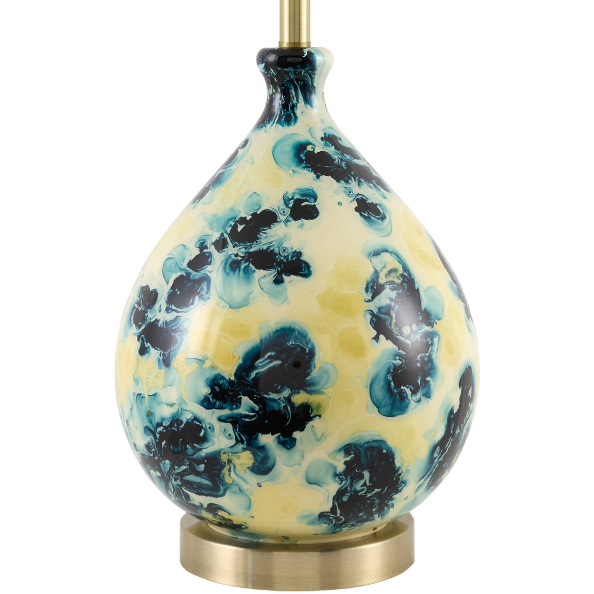 Modern European furniture - Blue Floral Glass Table Lamp - www.oroa.com