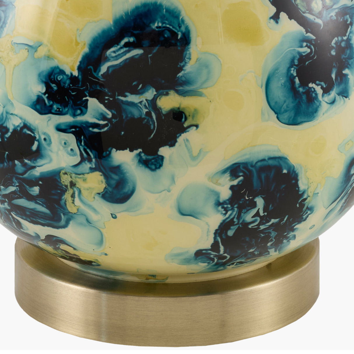 Modern European furniture - Blue Floral Glass Table Lamp - www.oroa.com