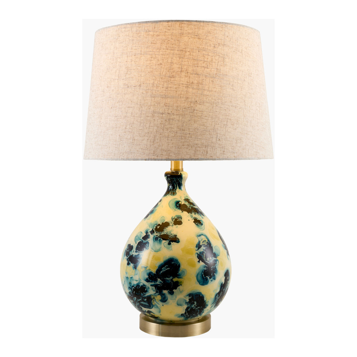 Modern European furniture - Blue Floral Glass Table Lamp - www.oroa.com