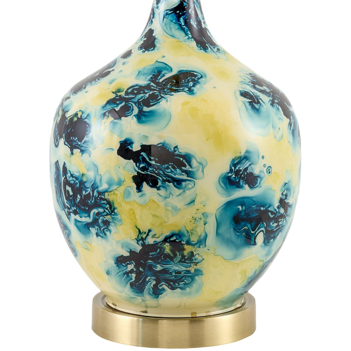 Modern European furniture - Pinted Blue Glass Table Lamp - www.oroa.com