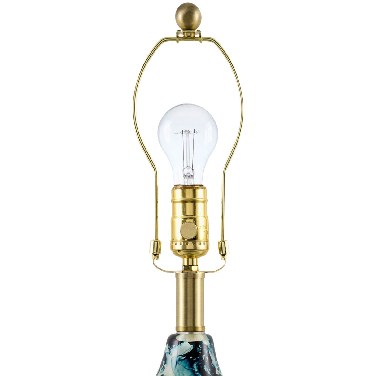 Modern European furniture - Pinted Blue Glass Table Lamp - www.oroa.com
