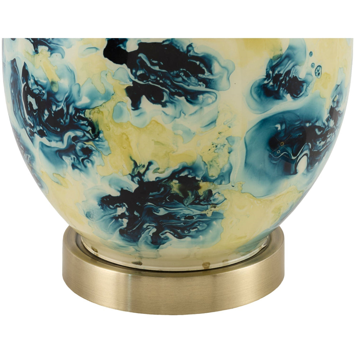 Modern European furniture - Pinted Blue Glass Table Lamp - www.oroa.com