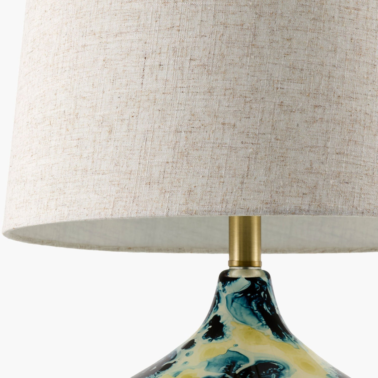 Modern European furniture - Pinted Blue Glass Table Lamp - www.oroa.com