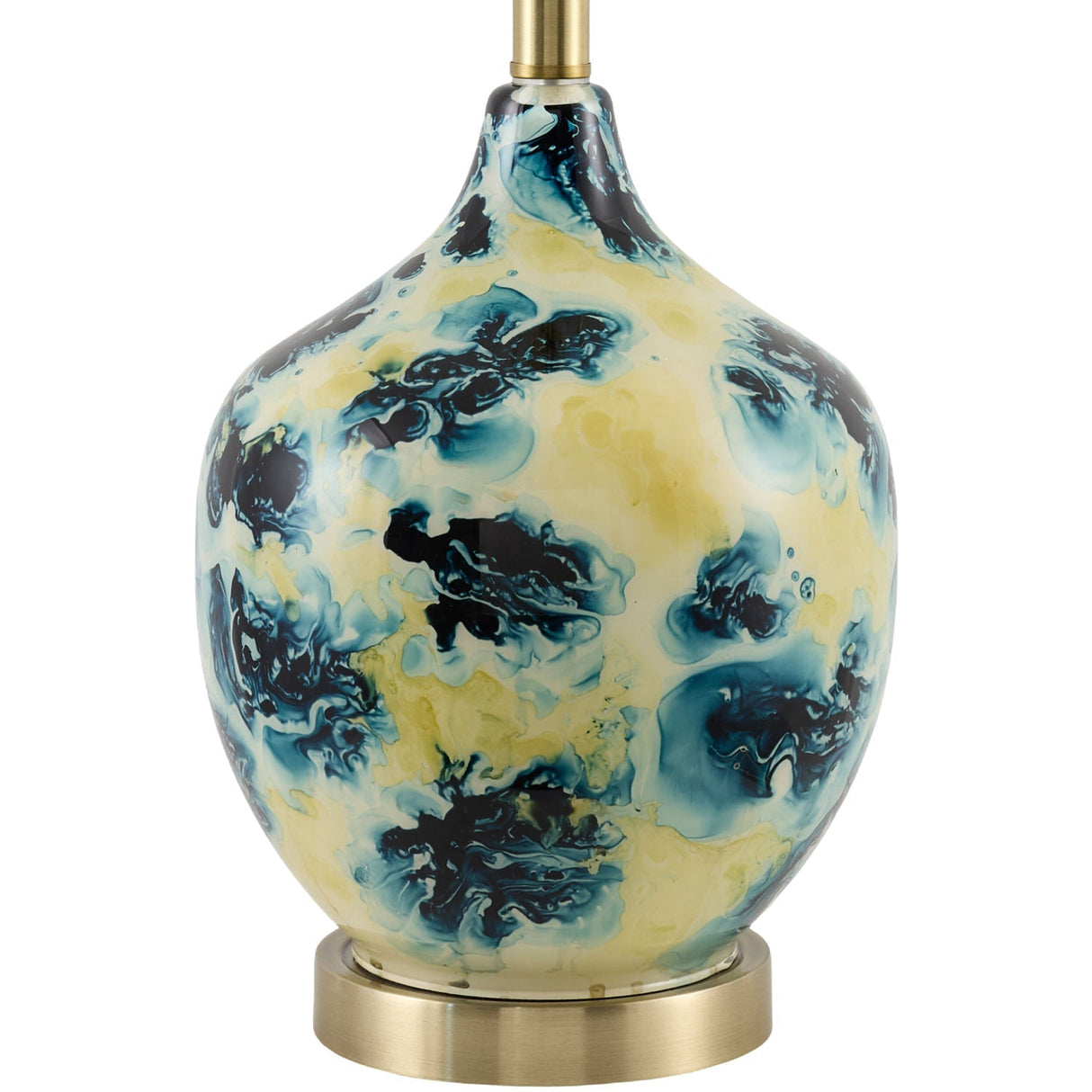 Modern European furniture - Pinted Blue Glass Table Lamp - www.oroa.com