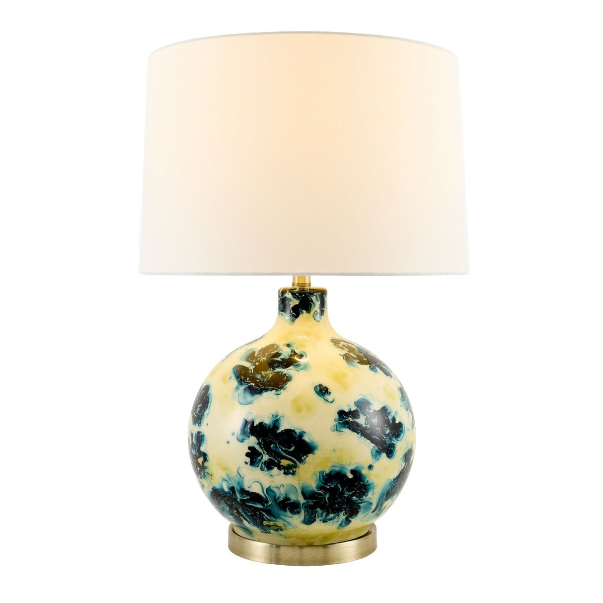 Modern European furniture - Round Painted Glass Tabe Lamp - www.oroa.com
