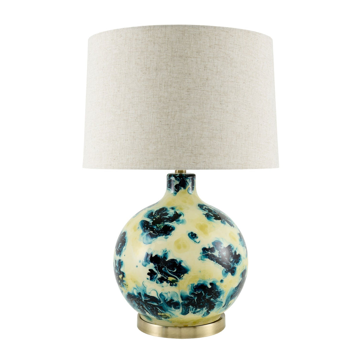 Modern European furniture - Round Painted Glass Tabe Lamp - www.oroa.com