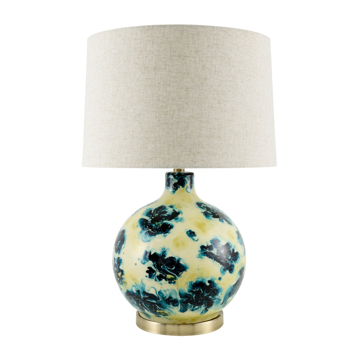 Modern European furniture - Round Painted Glass Tabe Lamp - www.oroa.com | Oroa.com