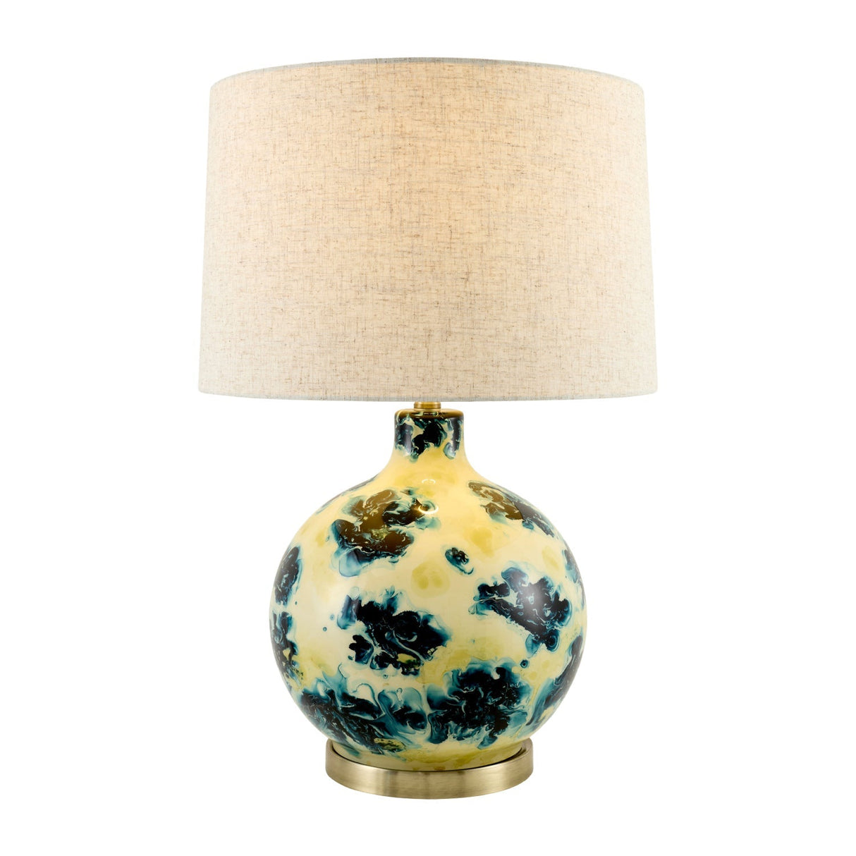 Modern European furniture - Round Painted Glass Tabe Lamp - www.oroa.com