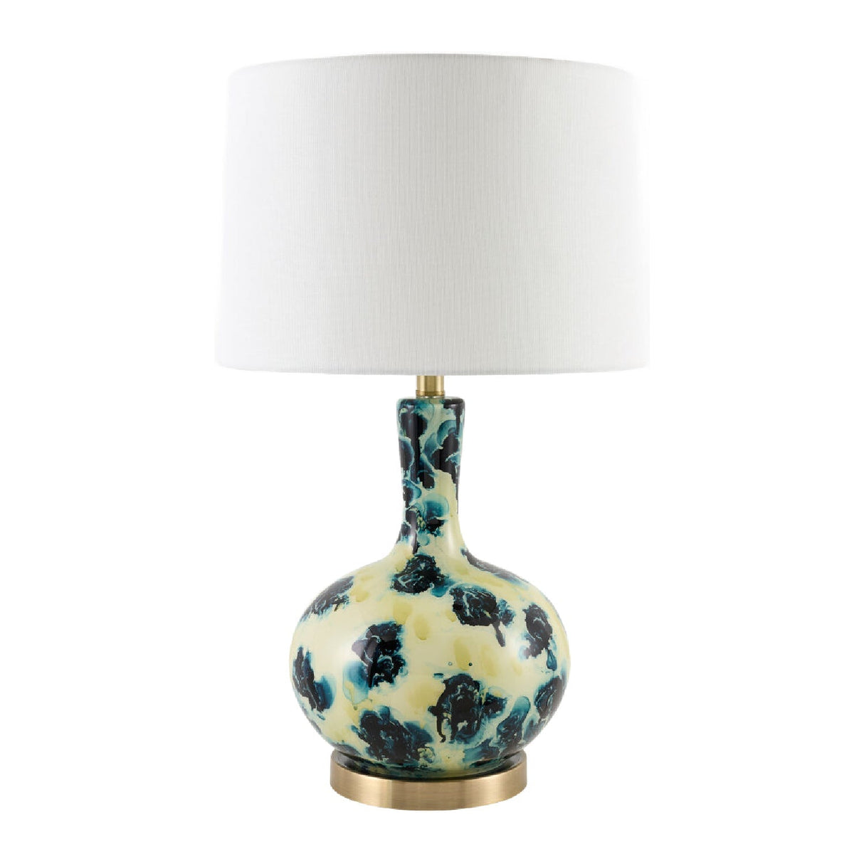 Modern European furniture - Painted Blue Glass Table Lamp - www.oroa.com