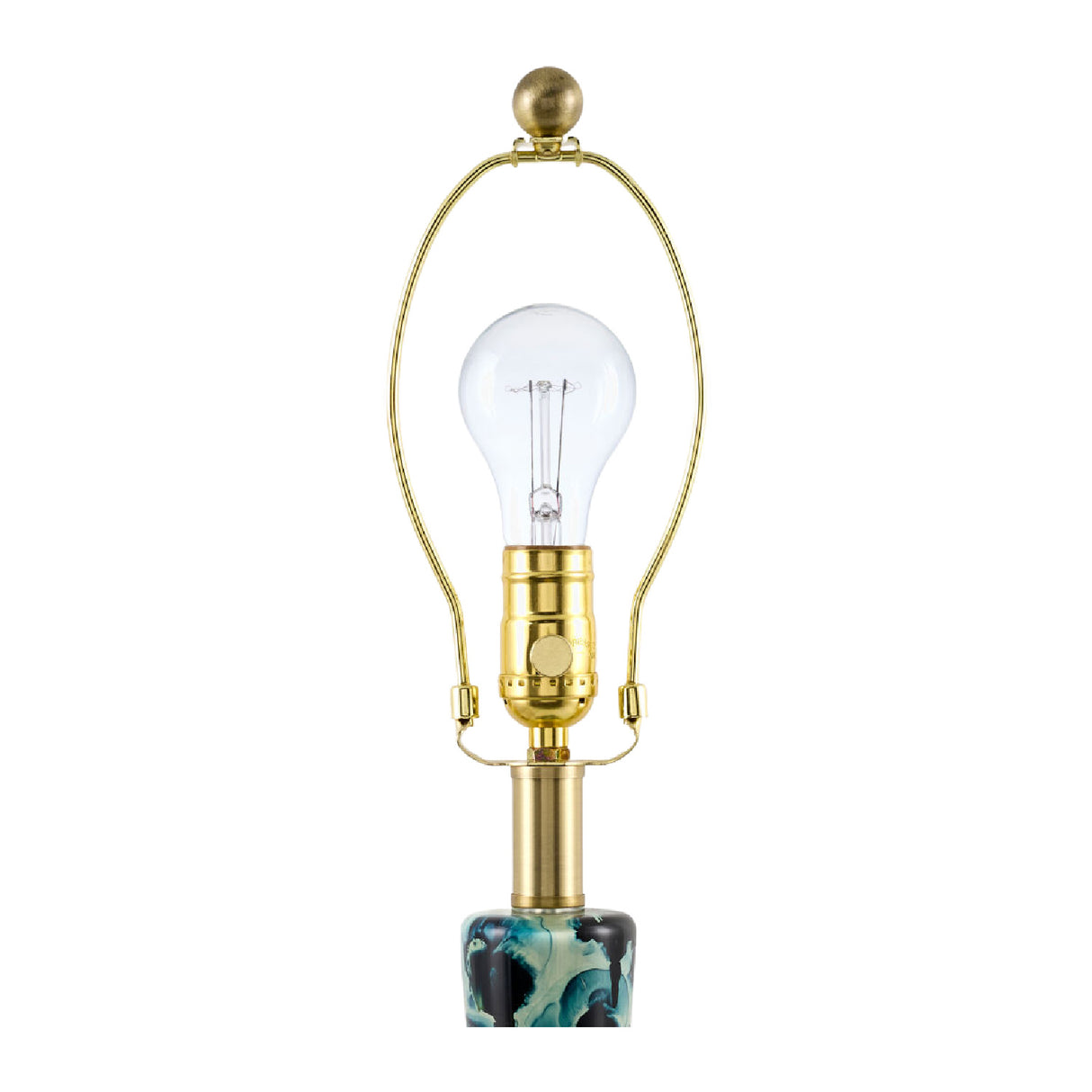 Modern European furniture - Painted Blue Glass Table Lamp - www.oroa.com