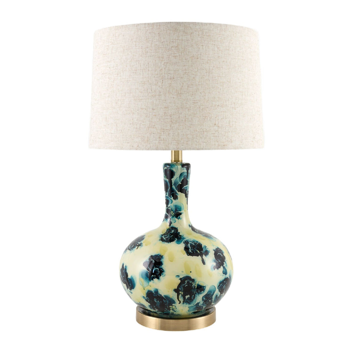 Modern European furniture - Painted Blue Glass Table Lamp - www.oroa.com