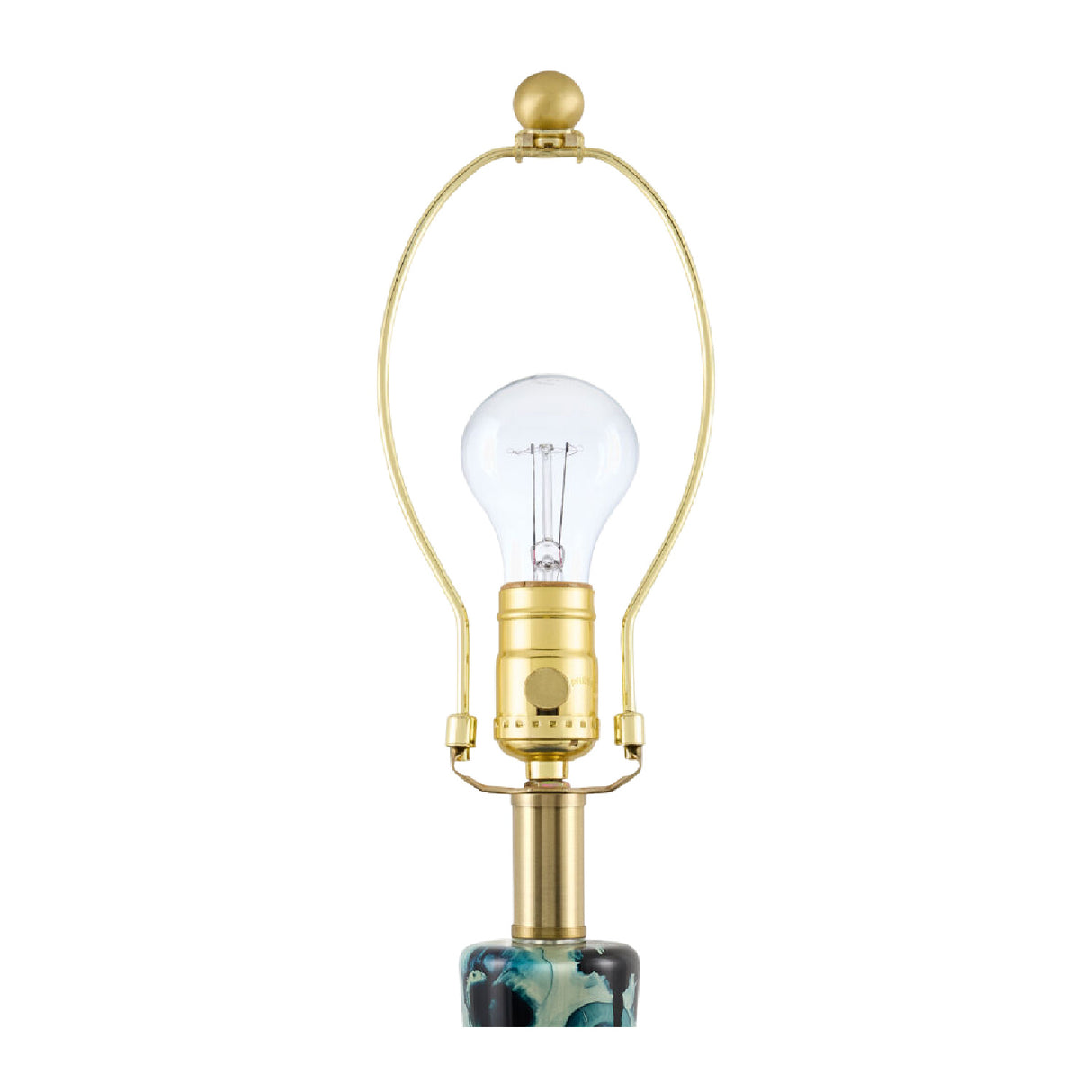 Modern European furniture - Painted Blue Glass Table Lamp - www.oroa.com